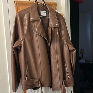 Vegan leather bomber jacket by Old Navy